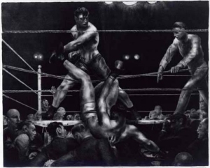 Dempsey and Firpo (1923-24), lithograph, Private collection