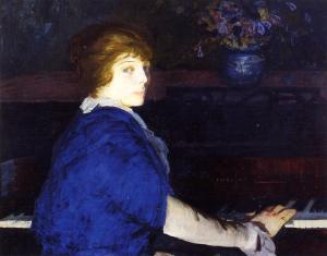 Emma at the Paino (1914), oil on canvas, Norfolk, Virginia, Chrysler Museum of Art